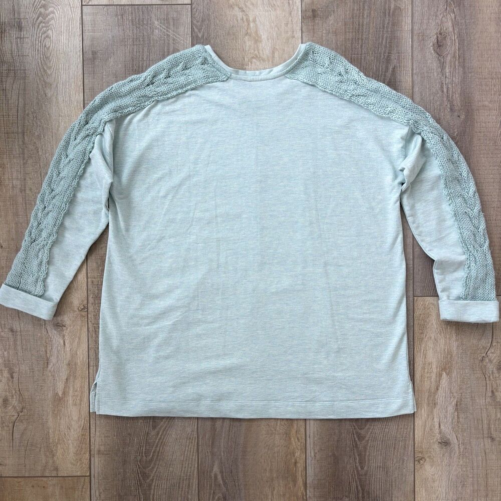 Soft Surroundings Womens Crochet Boho Tunic Top Size XL Blue Coastal Casual Cozy - Picture 5 of 11